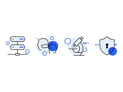 Icon Updates blue branding collaboration icon illustration research science security storage