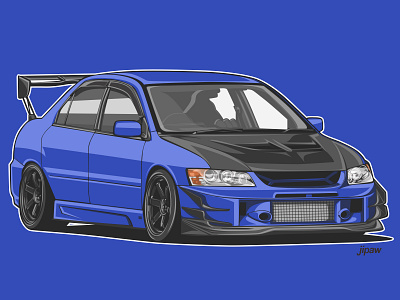 Lancer Evolution 4 animation design illustration illustration art logo ui vector vector art vexel vexelart