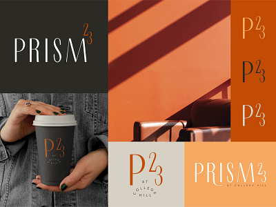 Prism 23 badge brand identity branding community design eclectic edgy icon design logo modern student student housing typography