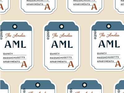 The Amelia - Luggage Tag airlines aviation badge brand identity branding design illustration logo luggage tag retro tag typography vintage