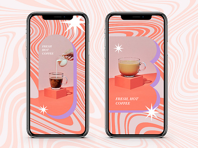 Psychedelic Swirls coffee design digital illustration liquid marble marble mock up psychedelic social media vector