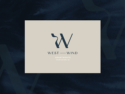 West Wind apartments badge brand identity branding design elegant logo logotype luxury monogram typography vector