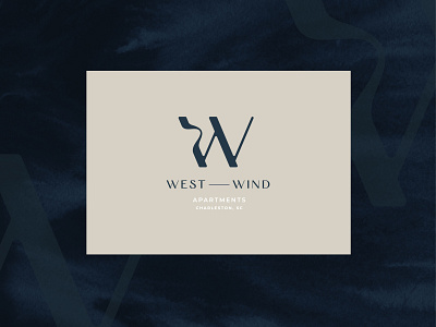 West Wind apartments badge brand identity branding design elegant logo logotype luxury monogram typography vector