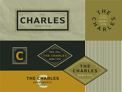 The Charles badge brand identity branding design logo pinstripe retro typography vector vintage vintage market