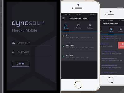 Heroku Mobile Manager app code dark hackathon heroku minimalist mobile salesforce simple ui ux