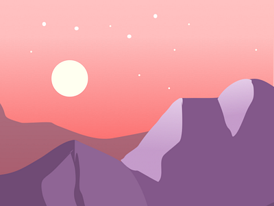 Sunset Illustration app design illustration mountains simple design simplicity sunset ui vector