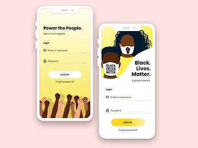 BLM App app application design blacklivesmatter branding community concept design designforgood justice ui