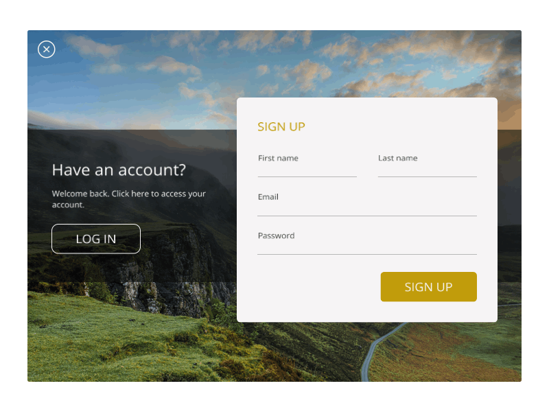 Sign up Page animation design sign in sign up ui