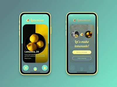Lemonizer concept design green logo mobile mobile app mobile ui ui yellow