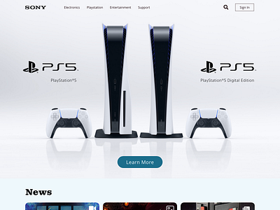 Sony Homepage Redesign