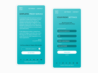 Simplistic Proxy Service app app design application ios ios app minimal minimalism mobile mobile ui proxy responsive service vpn web design