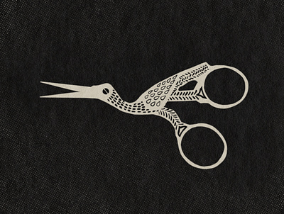 Stork Scissors design hand drawn illustration procreate