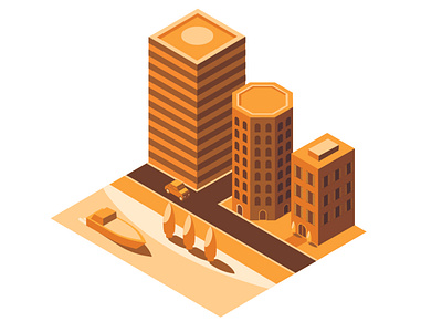 3D/Isometric City Block - Italy