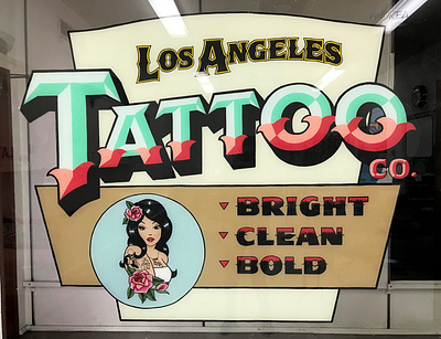 Los Angeles Tattoo Company Window Sign