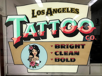 Los Angeles Tattoo Company Window Sign