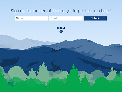 mountain scene illustration mountains sign up sign up form signup trees vector web design website