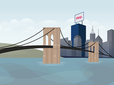 Brooklyn Skyline bridge brooklyn brooklyn bridge buildings city gradients hello hey hi illustration skyline vector