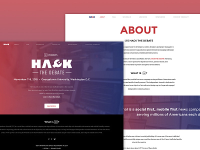 Hack the Debate - Microsite design gradients graphic design hack landing page logo ui web web design website whatever