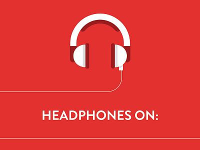 headphones on: headphones illustration music poster vector