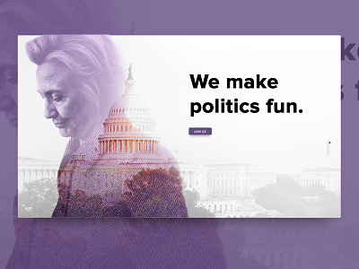 Landing Page clinton design friday graphic design hero image landing page political politics ui web design