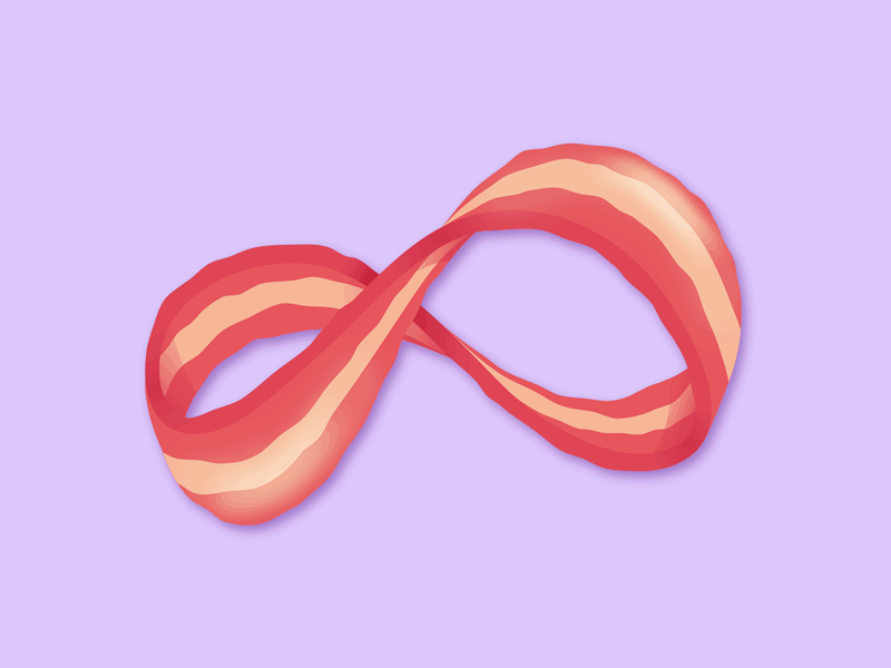 Infinite Bacon bacon design graphic design illustration illustration design infinite infinity infinity symbol mobius mobius strip sticker design vector