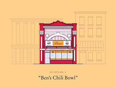 Ben's Chili Bowl bens chili bowl building chili dc design flat graphic design illustration restaurant vector