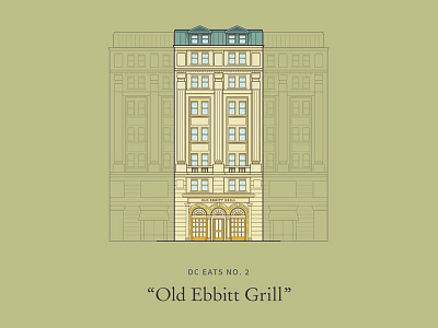 Old Ebbitt Grill building dc fancy graphic design illustration old ebbitt grill restaurant vector