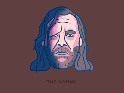 The Hound face game of thrones gradient graphic design illustration the hound vector