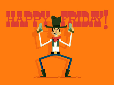 Happy Friday character cowboy design friday graphic design illustration vector