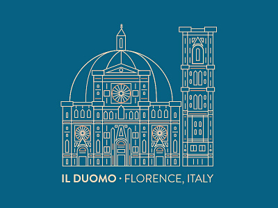 Il Duomo building duomo florence illustration italy lines linework strokes vector