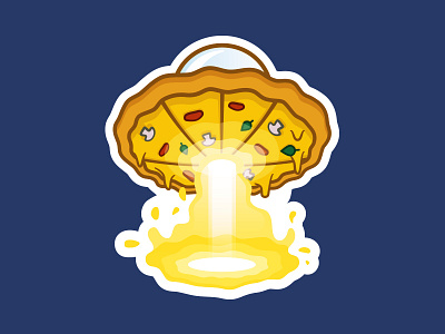 Unidentified Flying (Pizza) Sauce aliens area 51 flying saucer food illustration pizza sticker ufo wow yum