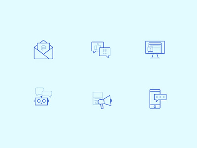 Icons cell phone computer design email graphic design icons lines loudspeaker robot speech bubble