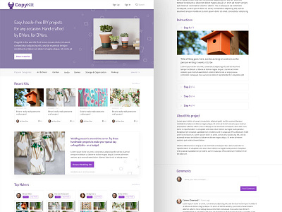 DIYer Platform Design branding diy platform recipe ui design web design website