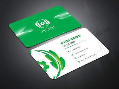 Business Card branding business card design green logo visual identity