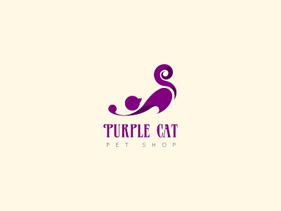 purple Cat branding cat cat logo clean design illustrator logo pet pet shop logo petshop purple purple logo vector