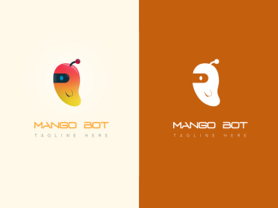 Mango bot logo branding clean design illustrator logo mango robot vector