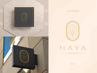 Maya Jewelry Logo Design brand branding clean design gold graphic design illustrator jewelry logo logodesign vector