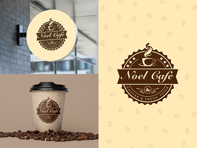 Noel Cafe Logo brand branding design graphic design illustrator logo vector
