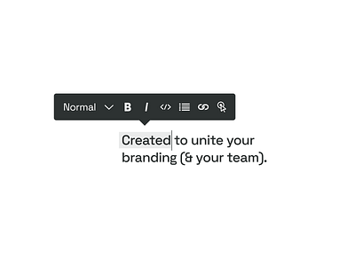 User Interface: Content Editing UI branding collaboration content content editing font frontify team text tooltip ui user interface