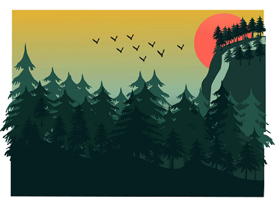 forest art creative design forest illustration vector