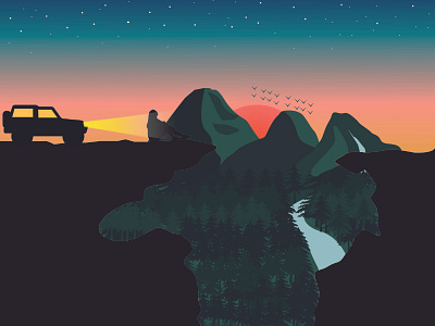 solitude adobe branding creative design illustration illustrator landscape solitude vector