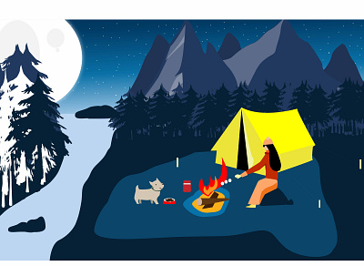 camping adobe art camping creative design forest illustrator vector