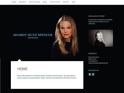 Sharon Munz Spencer (Full Website Design) brand design brand identity branding content strategy design mobile first musician user journey web design wordpress design wordpress development