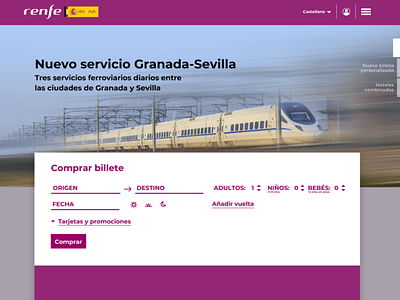 Renfe redesign booking redesign renfe spanish train transport travel web webdesign website