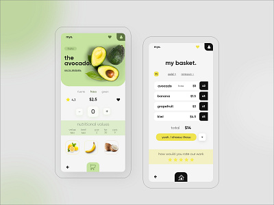 Avocado Mobile App / Concept app app design design minimal ui