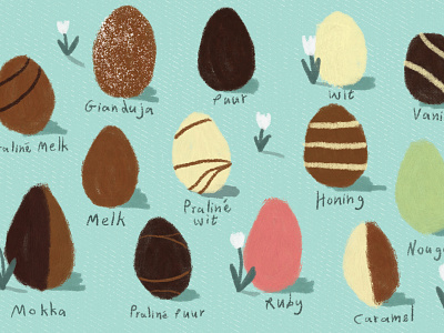 Easter Chocolate Eggs- illustration for Artichoc Amsterdam