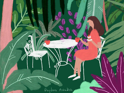 Jungle Party digital illustration digital painting drawing dream illustration illustration art jungle jungleminds nature nature illustration photoshop art plant illustration plants postcard quality tea party tea time wildlife wildness