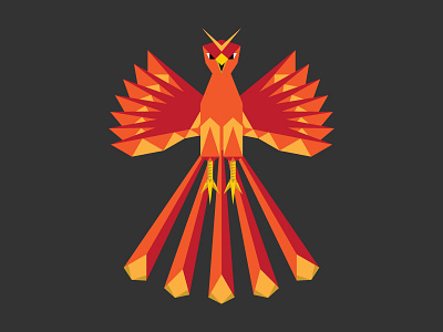Geo Phoenix ashes bird creature geometric illustration mythical phoenix shapes