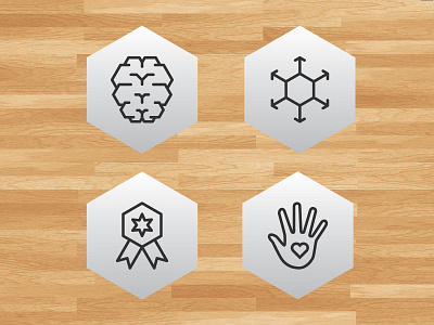 Icon Set for Basketball Non-Profit basketball brain graphic design hexagon icon illustration non profit reward share volunteer web web design