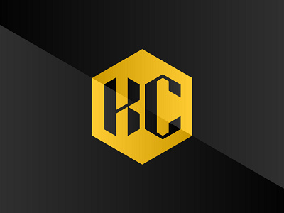 KC : Personal Identity black and yellow branding geometric gradient hexagon kc logo